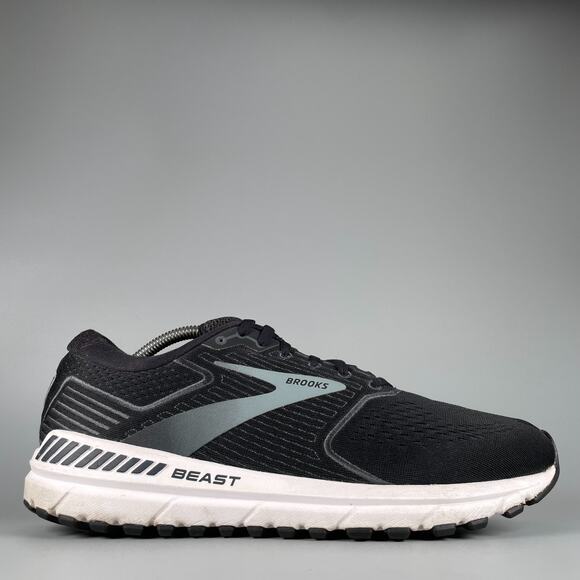 Brooks Beast 20 Men\'s 12.5 D Black Gray White Running Sneakers Athletic Shoe EUC main image 4